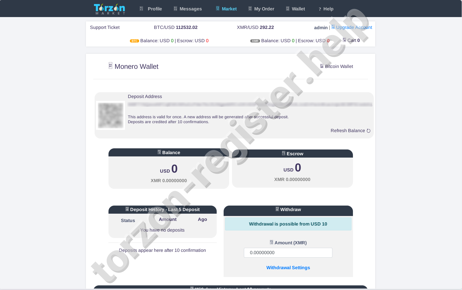 Torzon Market Monero Wallet Management